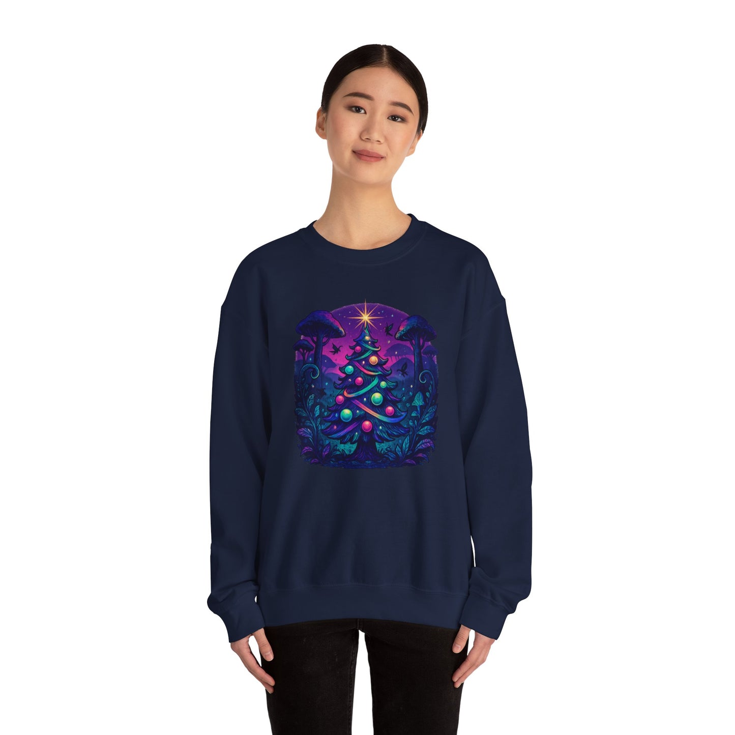Psychedelic Christmas Tree, Unisex Heavy Blend™ Crewneck Sweatshirt
