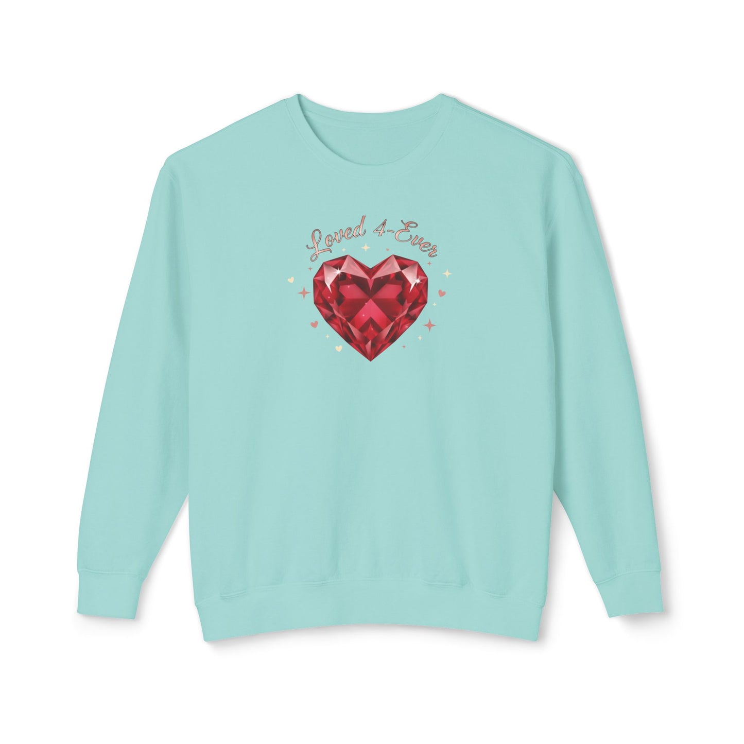 Love & Gems Sweatshirt — Red Heart Crystal Graphic Crewneck