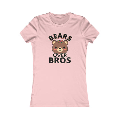 Bears over Bros tee shirt, Cute Bear Graphic Women's Tee - Fun Gift for Animal Lovers, Birthday, Casual Wear, Trendy Apparel, Gift for Her - Psychonaut Swag