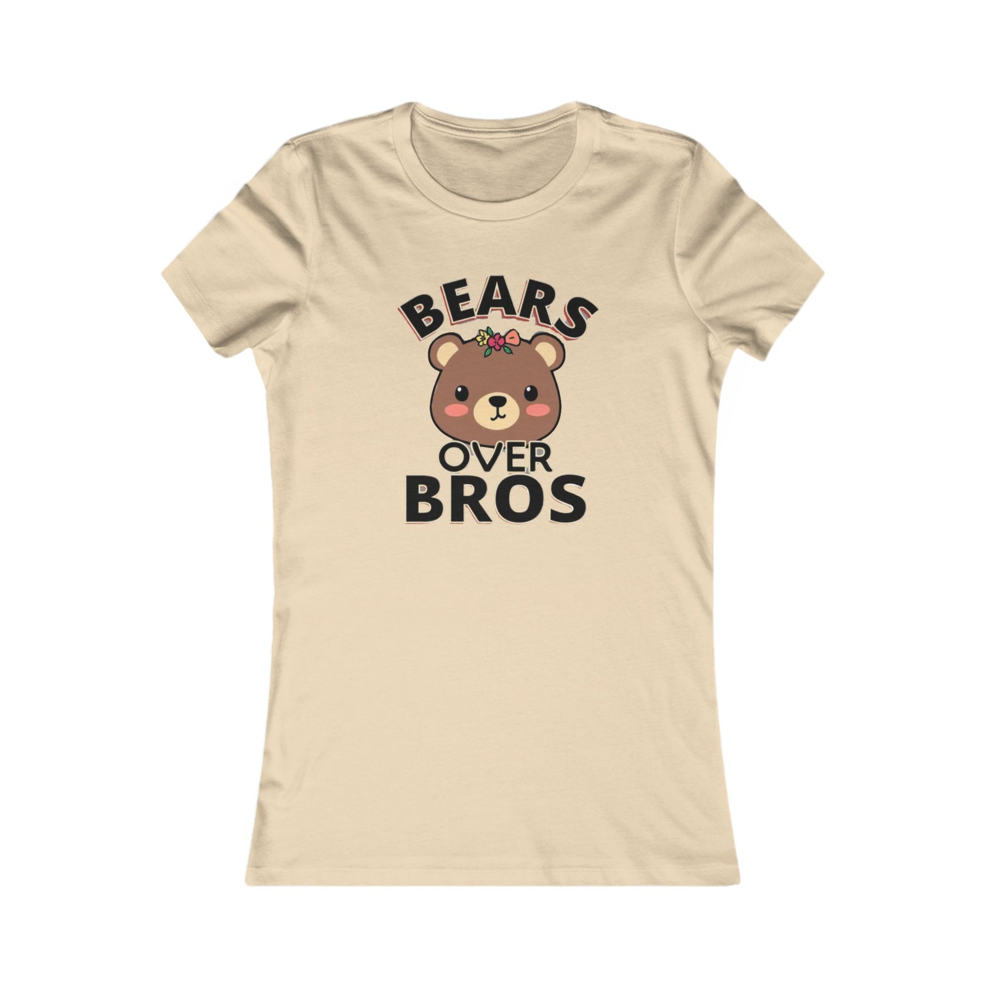 Bears over Bros tee shirt, Cute Bear Graphic Women's Tee - Fun Gift for Animal Lovers, Birthday, Casual Wear, Trendy Apparel, Gift for Her - Psychonaut Swag