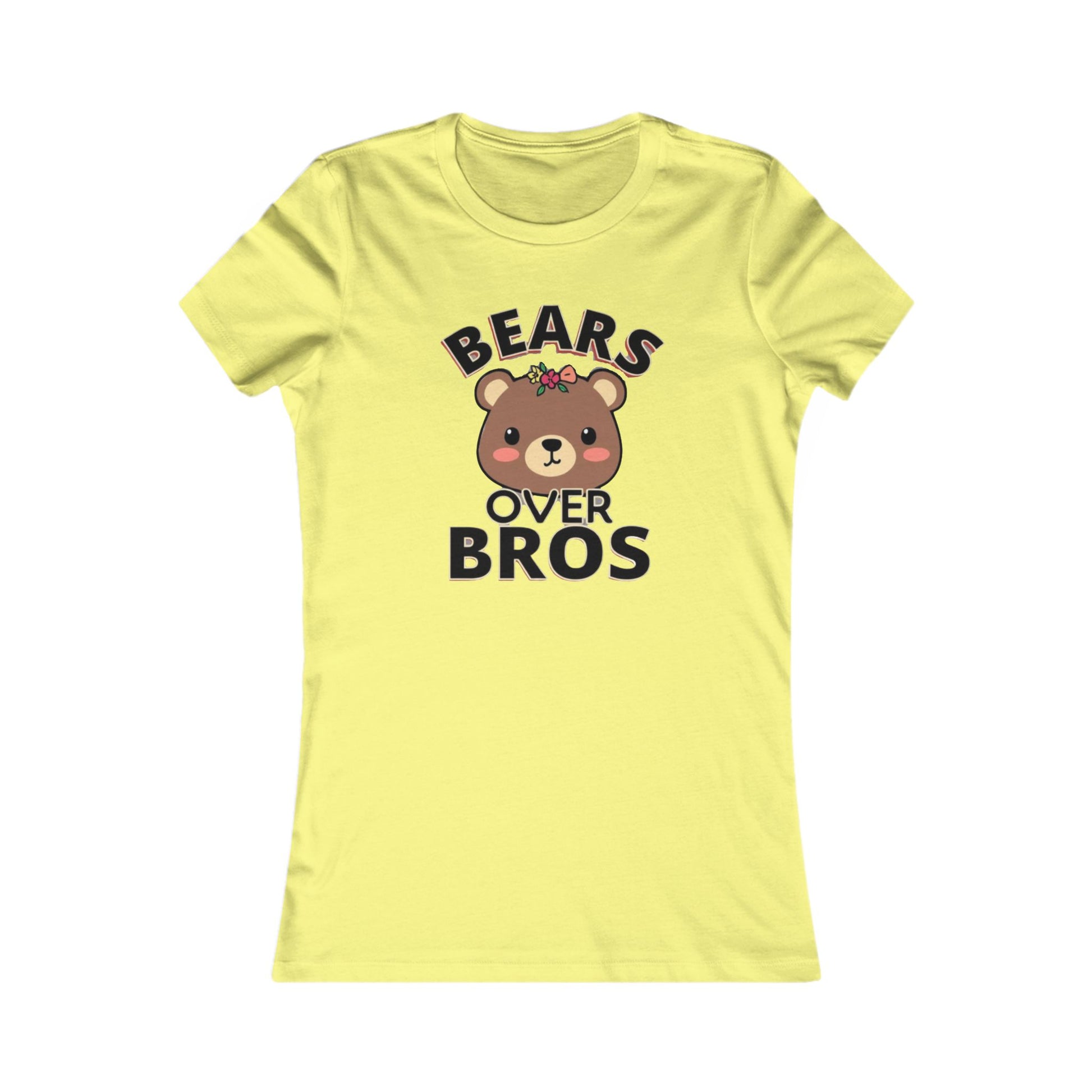 Bears over Bros tee shirt, Cute Bear Graphic Women's Tee - Fun Gift for Animal Lovers, Birthday, Casual Wear, Trendy Apparel, Gift for Her - Psychonaut Swag