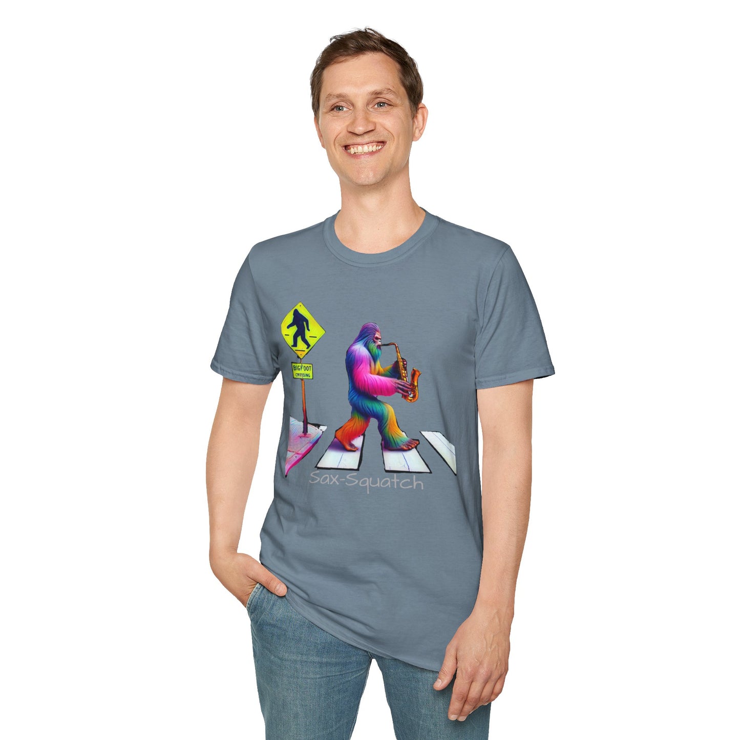 Sax-Squatch, Unisex Softstyle T-Shirt