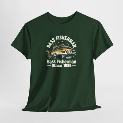 Bass Fisherman T-Shirt – "Bass Fisherman Since 1985" Vintage Fishing Tee