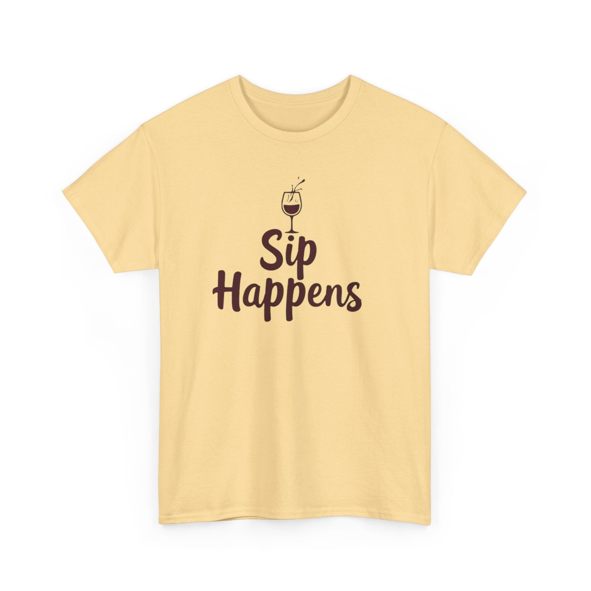 Sip Happens Unisex Heavy Cotton Tee - Funny Graphic Shirt, Casual Wear, Gift for Coffee Lovers, Everyday Comfort, Birthday Party T-Shirt - Psychonaut Swag