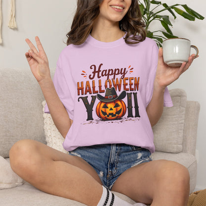 Halloween T-Shirt — "Happy Halloween You" Pumpkin Witch Graphic
