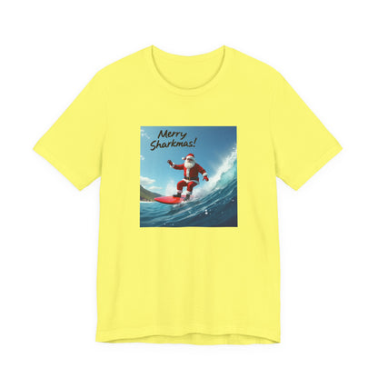 Merry Sharkmas Surfing Santa T-Shirt