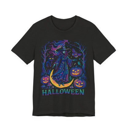 Halloween Witch Graphic Tee, Spooky T-Shirt, Unisex Short Sleeve Shirt, Halloween Costume, Pumpkin Shirt, Fall Festival Apparel