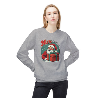 Nice Package Santa Crewneck Sweatshirt — Retro Christmas Gift Pullover