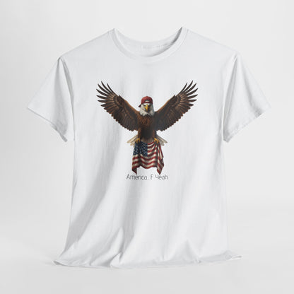America F Yeah Eagle Tee — Patriotic Flag Graphic Shirt