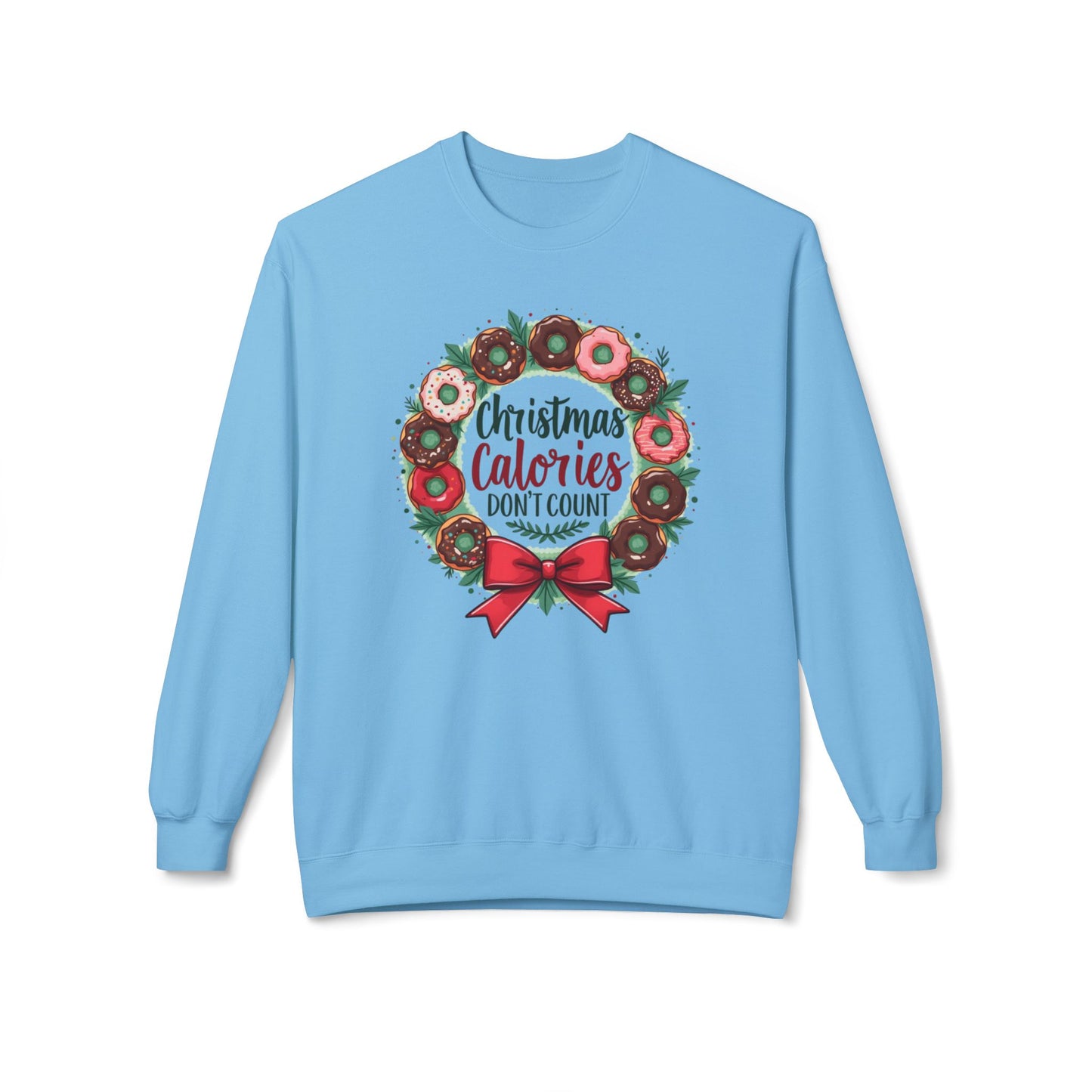 Christmas calories don’t count, Unisex Midweight Softstyle Fleece Crewneck Sweatshirt