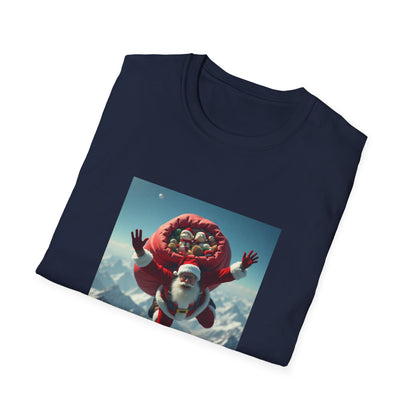 Skydiving Santa, Unisex Softstyle T-Shirt
