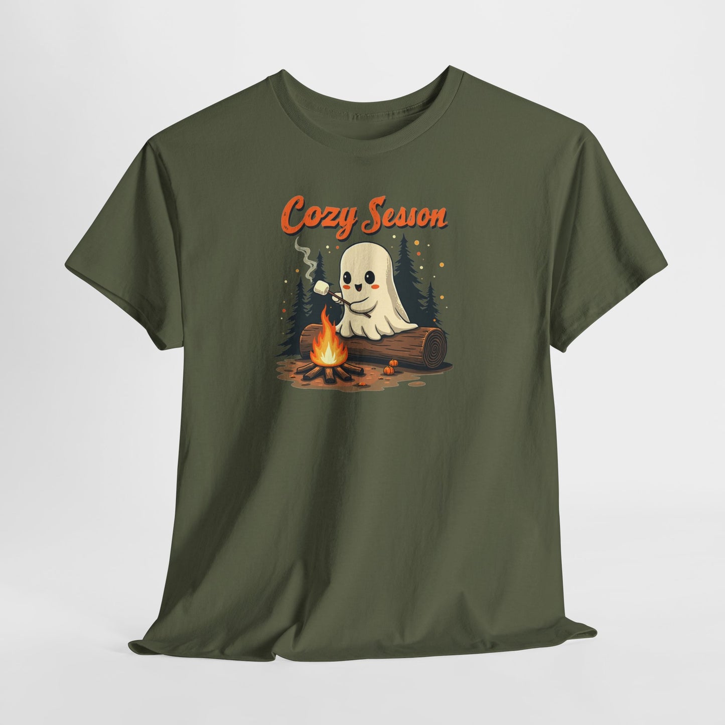 Cozy Season Tee — Cute Ghost Campfire Halloween T-Shirt