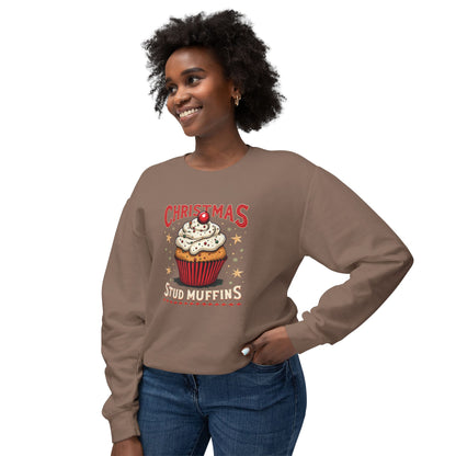 Christmas Stud Muffins, Unisex Lightweight Crewneck Sweatshirt