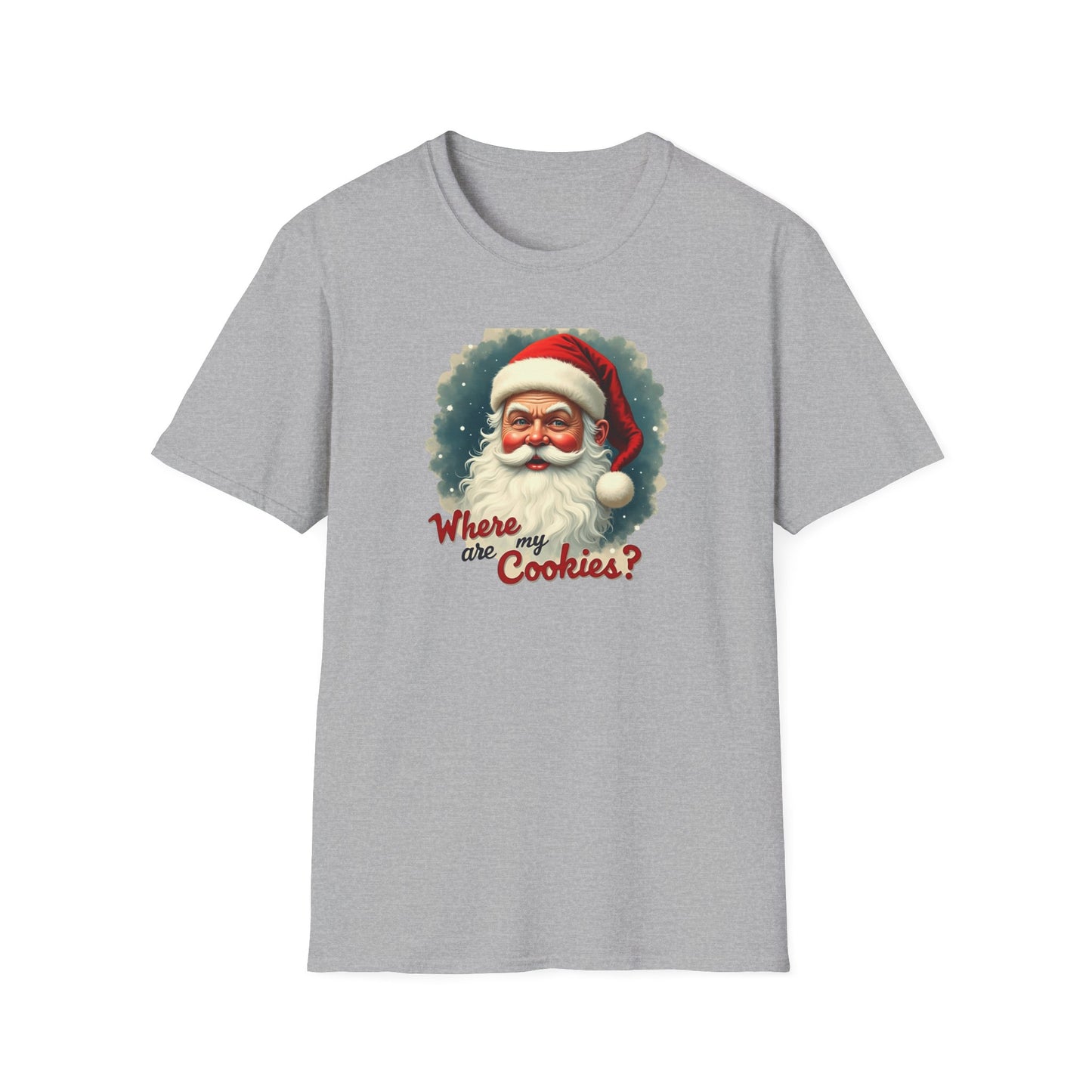 Where Are My Cookies? Vintage Santa T-Shirt — Funny Christmas Holiday Tee