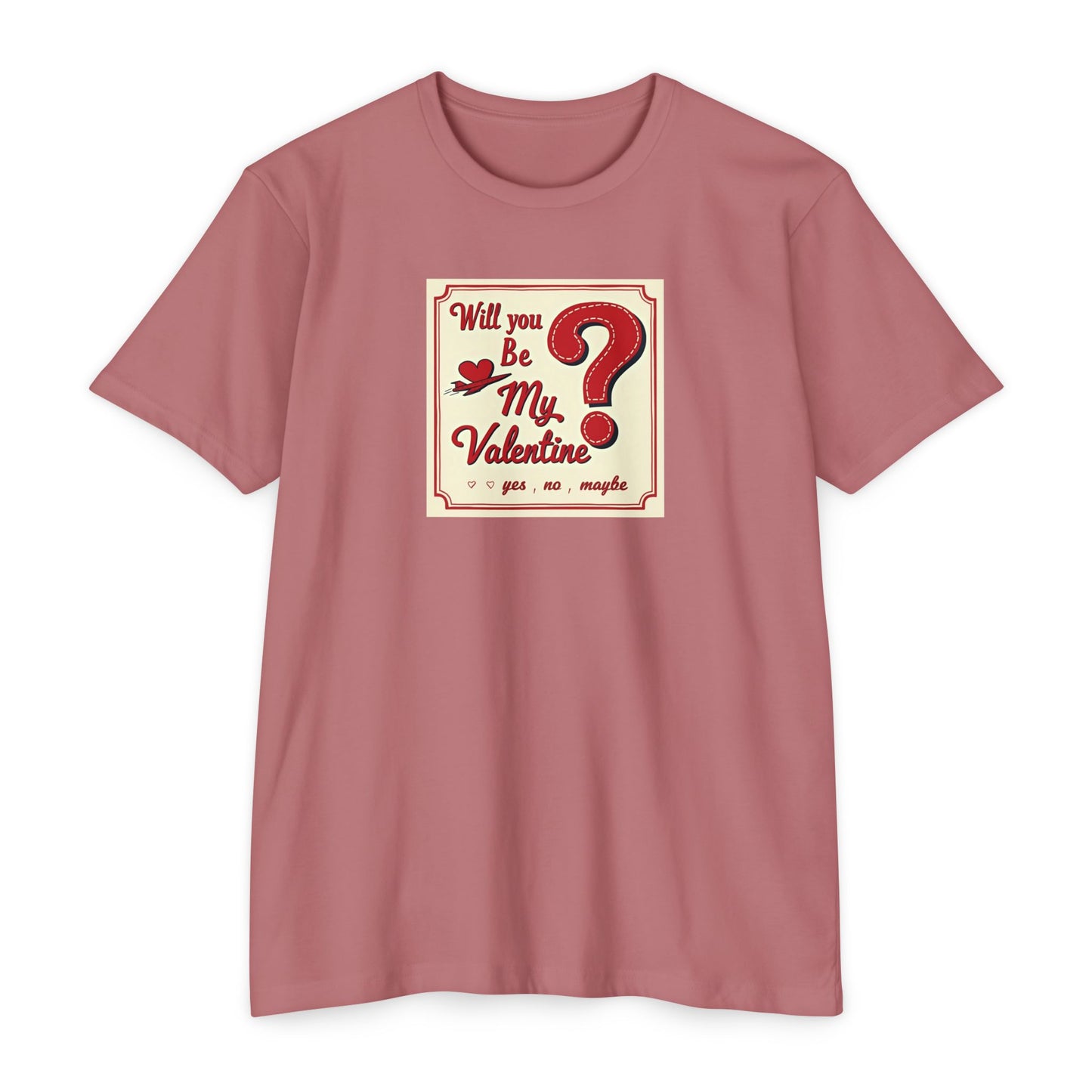 Valentine Question Mark T-Shirt — "Will You Be My Valentine?" Retro Design