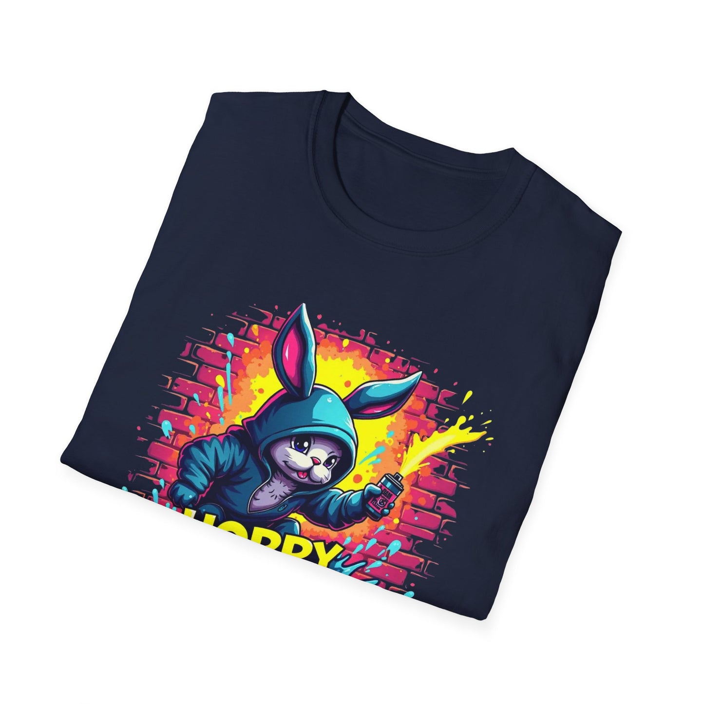Easter Bunny 'Hoppy Easter' T-Shirt — Colorful Neon Bunny Graphic Tee