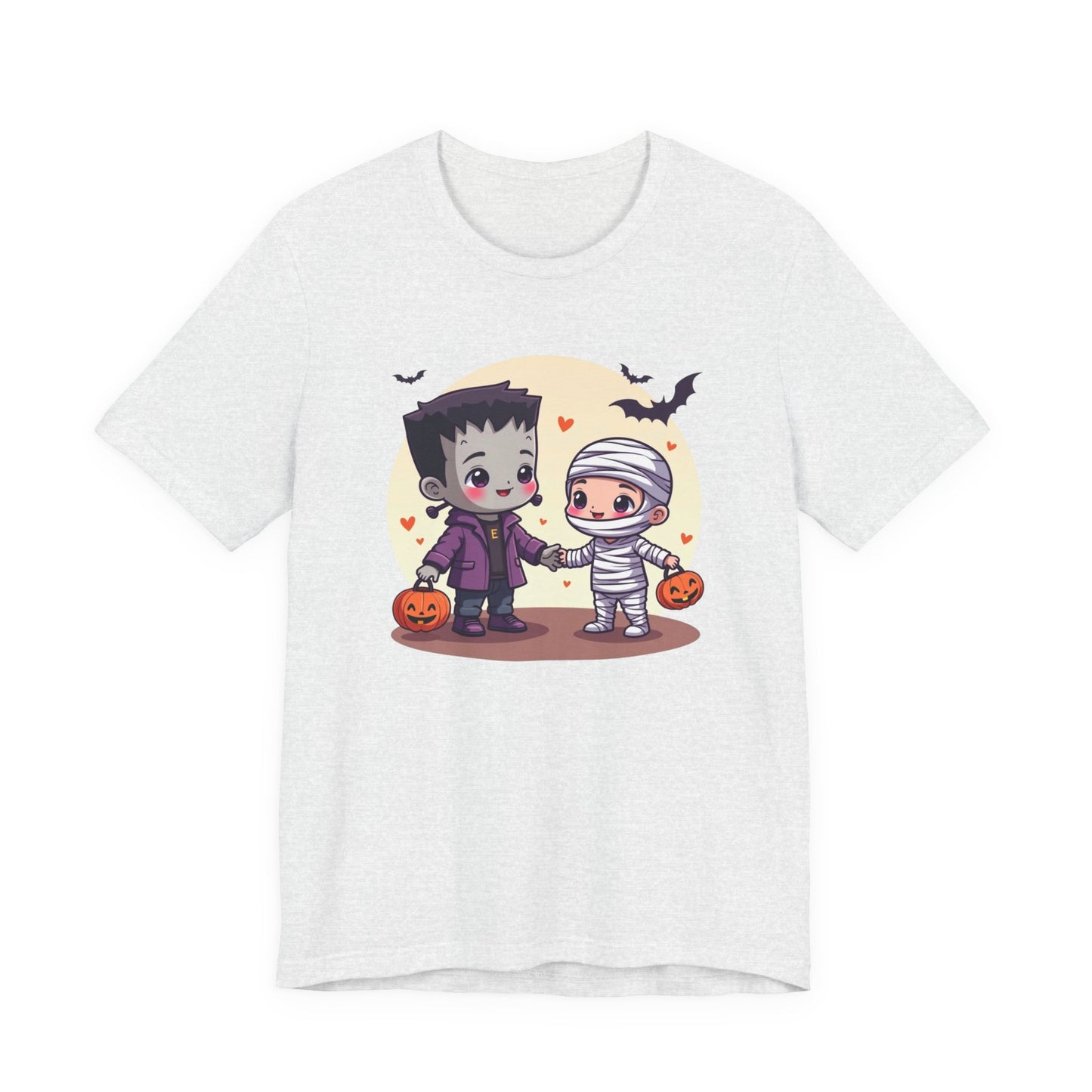 Cute Halloween Kids Tee — Frankenstein & Mummy Trick-or-Treat Graphic Shirt