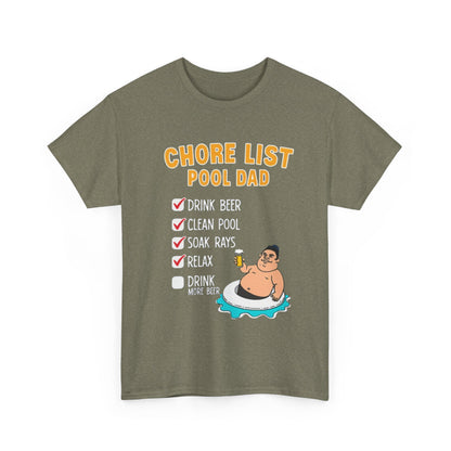 Chore List Pool Dad T-Shirt, Summer BBQ Tee, Father's Day Gift, Relaxation Shirt, Unisex Beachwear - Psychonaut Swag