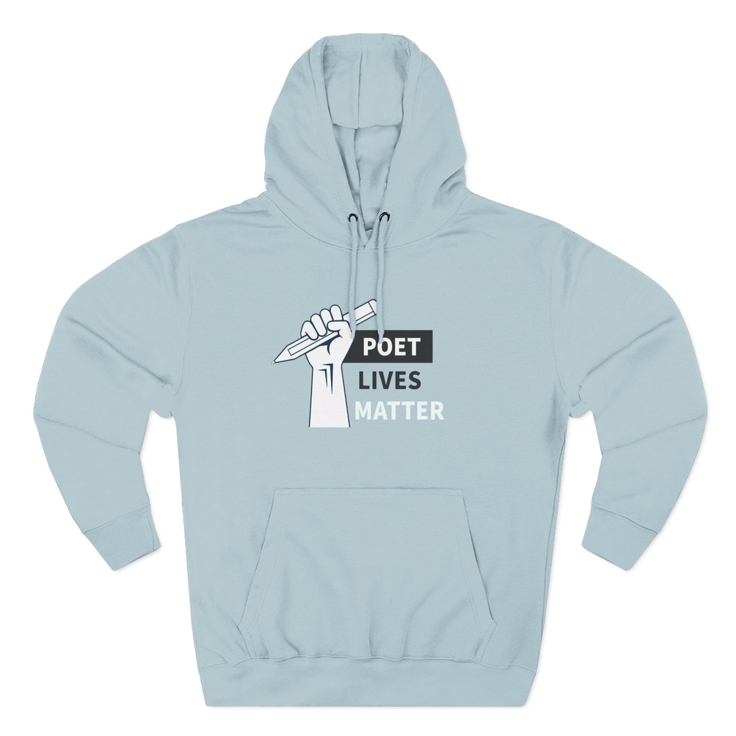 Poet Lives Hoodie — Minimalist Writer Fist Pen Graphic Pullover