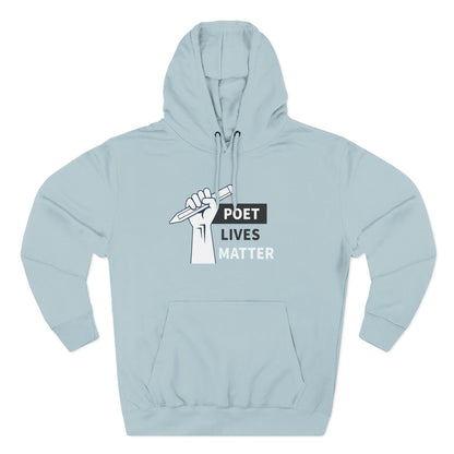 Poet Lives Hoodie — Minimalist Writer Fist Pen Graphic Pullover