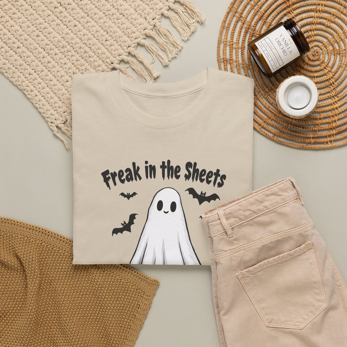 Ghost Tee — “Freak in the Sheets, So Don’t Ghost Me” Halloween Graphic T-Shirt