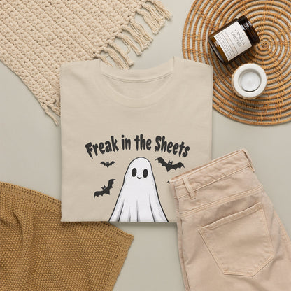 Ghost Tee — “Freak in the Sheets, So Don’t Ghost Me” Halloween Graphic T-Shirt