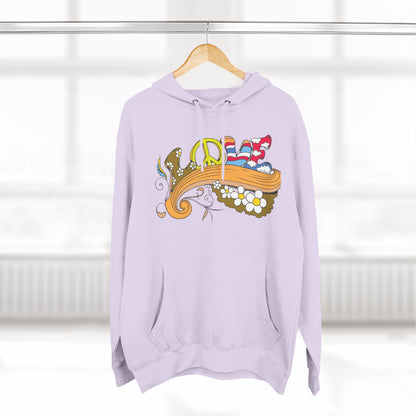 Love and Peace, Three-Panel Fleece Hoodie