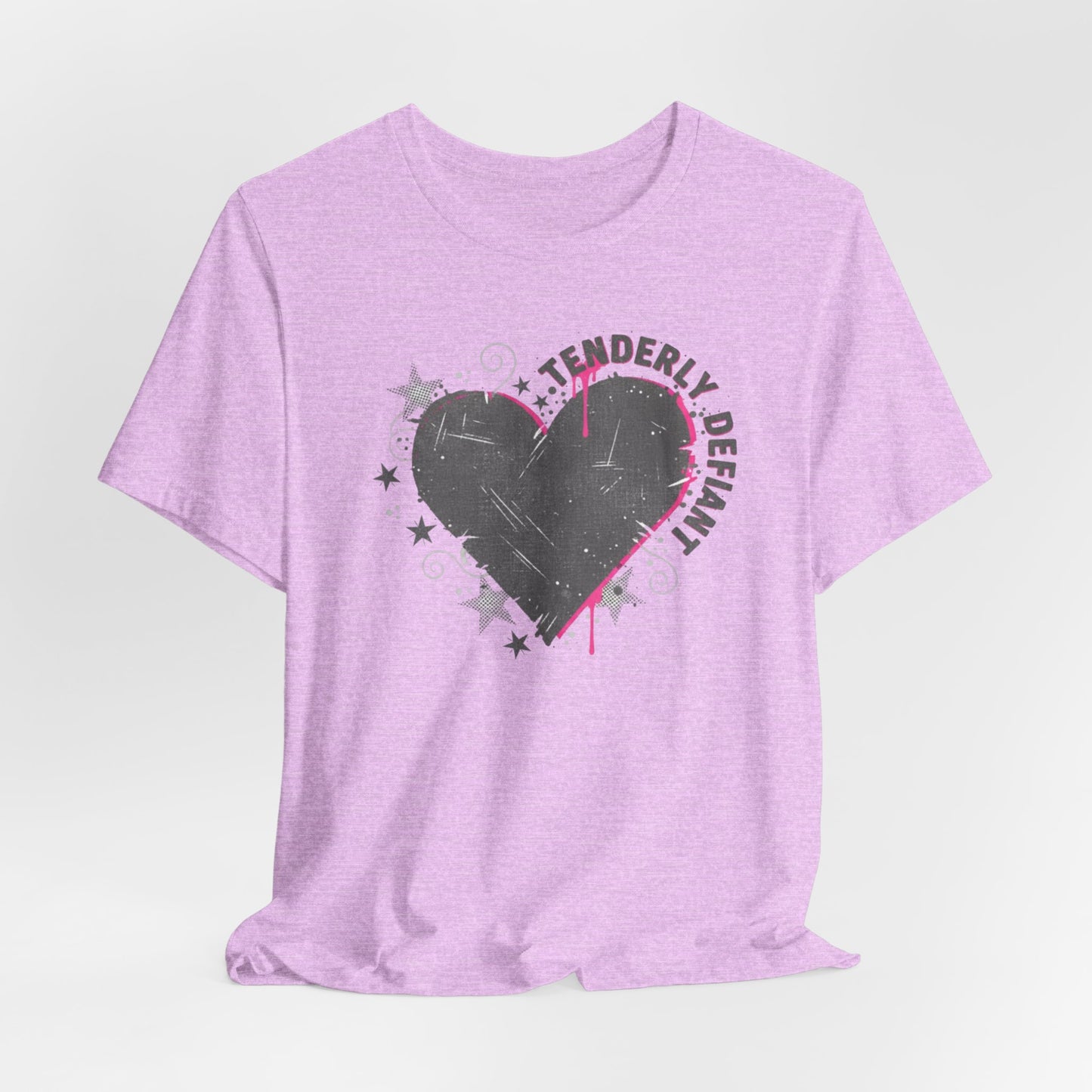Tenderly DeFallen Heart Tee — Grunge Heart Graphic T-Shirt