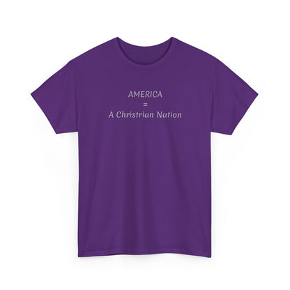A Christian Nation T-Shirt — Crucifix Over American Flag Graphic Tee