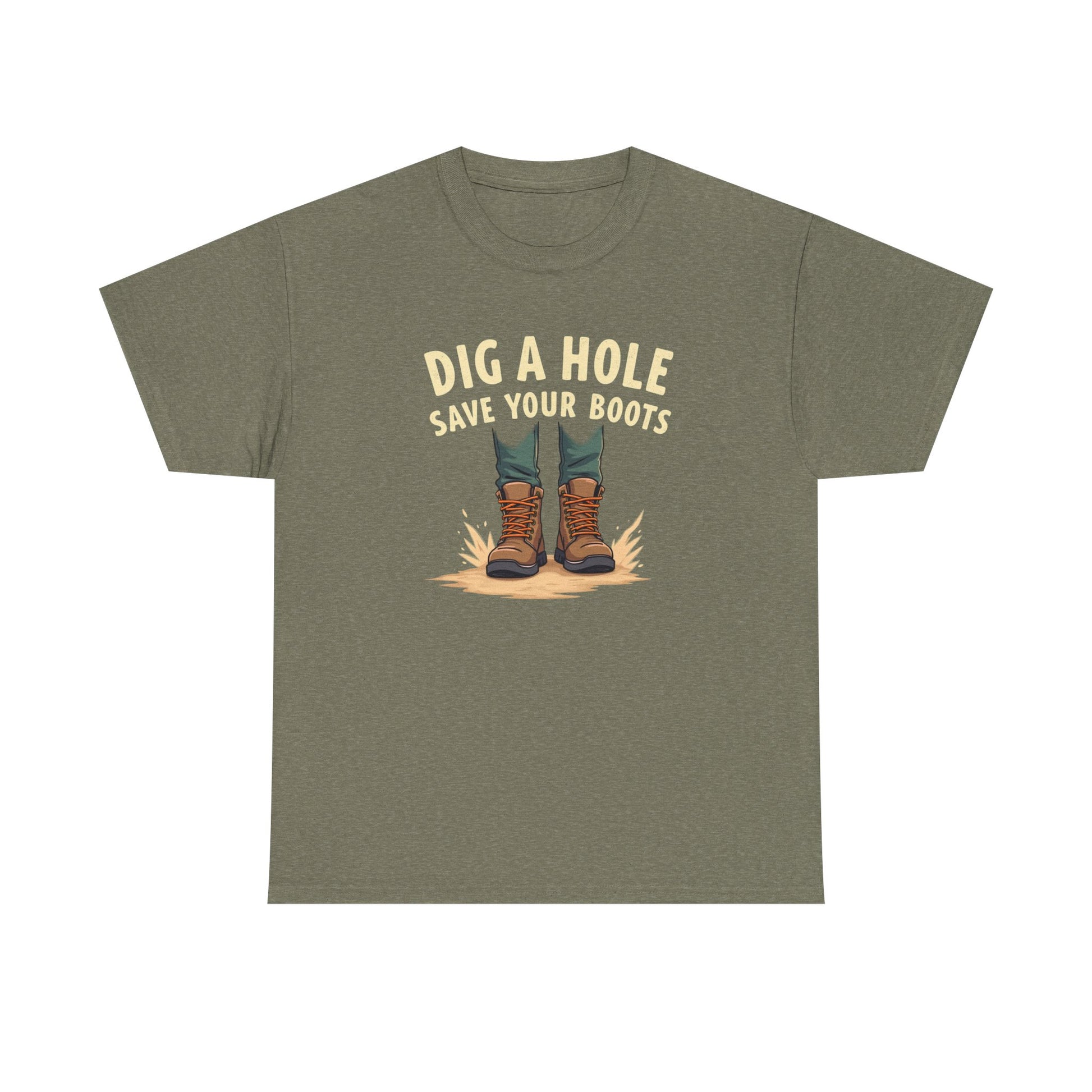 Dig a Hole Save Your Boots, Funny Gardening Tee, Unisex Heavy Cotton Tee, Vintage Style Shirt, Dig A Hole Design, Perfect for Gardeners & Outdoor Lovers - Psychonaut Swag