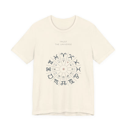 Zodiac Wheel T‑Shirt — Trust the Universe Astrology Tee