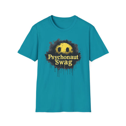 Psycho Smile, Pyschonaut Swag T-Shirt - Unisex Softstyle Tee, Casual Wear, Gift for Gamers, Festival Attire, Streetwear Fashion