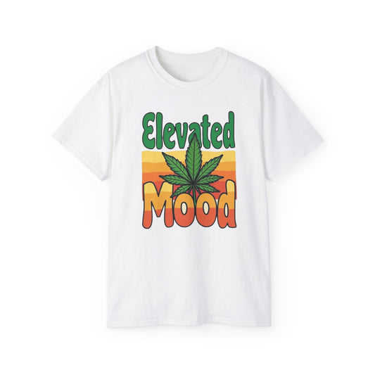 Elevated Mood Cannabis Tee, Unisex Ultra Cotton T-Shirt, Sublimated Graphic Tee, Perfect Gift for 420 Celebrations, Relaxed Fit Tee