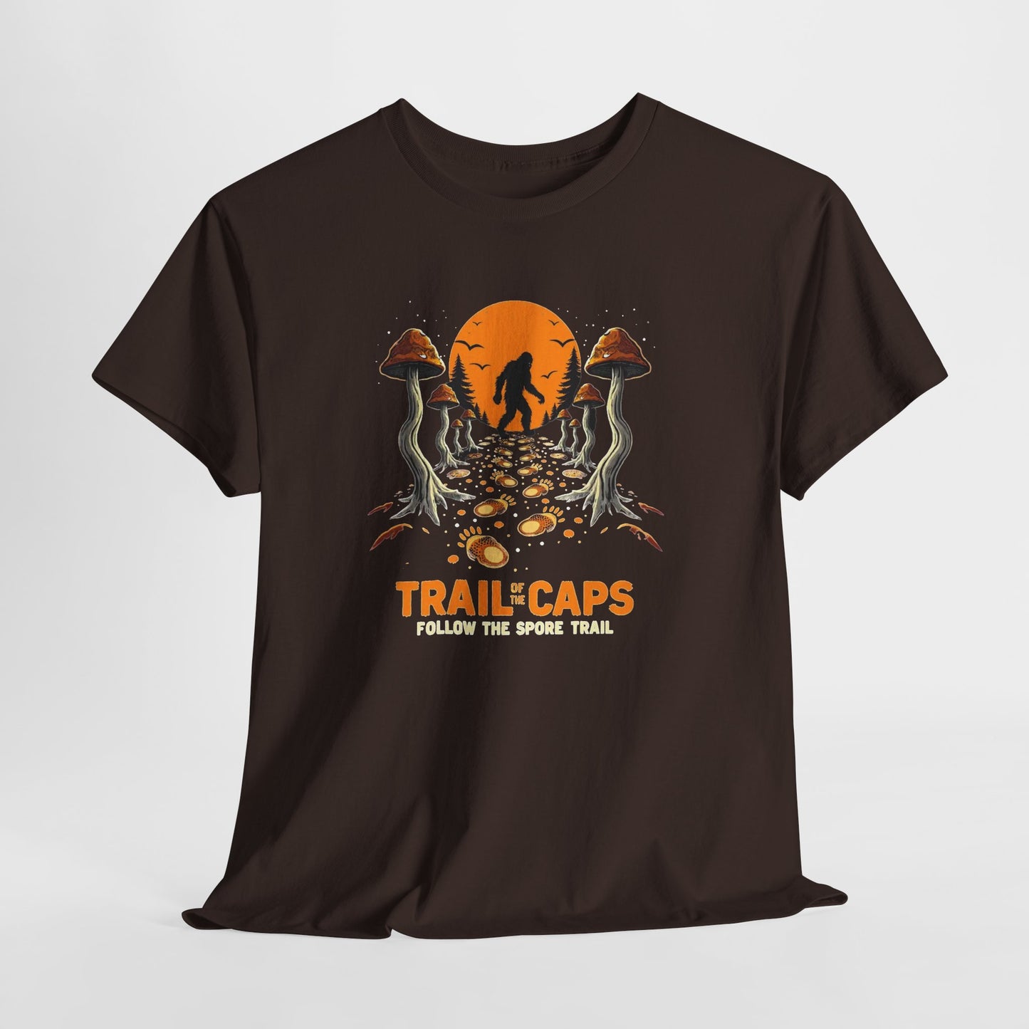 Trailcaps Mushroom Tee — “Follow the Spore Trail” Forest Adventure Shirt