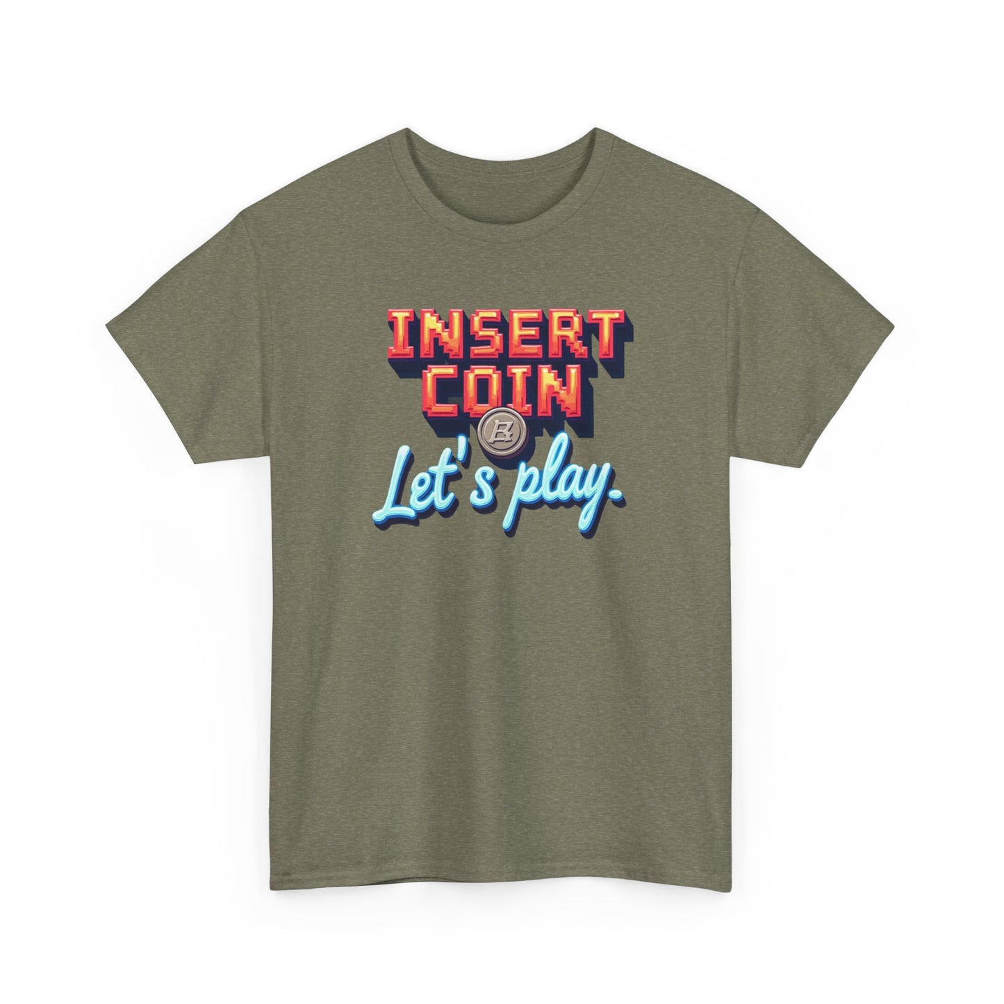 Insert Coin Tee, Let's Play Graphic Shirt, Retro Gamer T-Shirt, Unisex Cotton Tee, Gift for Game Lovers, Casual Wear