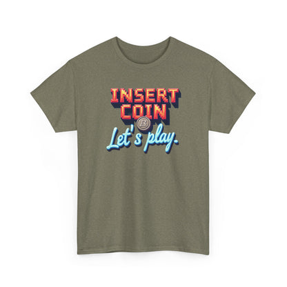 Insert Coin Tee, Let's Play Graphic Shirt, Retro Gamer T-Shirt, Unisex Cotton Tee, Gift for Game Lovers, Casual Wear