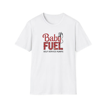 Baby Fuel, Vintage PumpThemed Unisex T-Shirt, Funny Baby Fuel Shirt, Gift for Car Lovers, Automotive Tee, Casual Everyday Wear - Psychonaut Swag