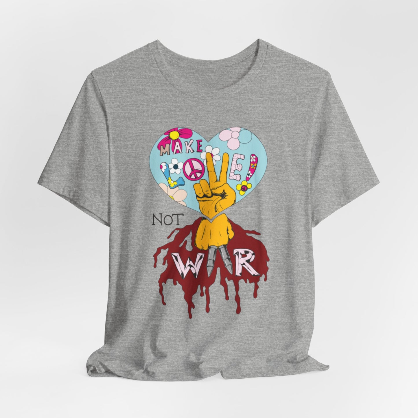 Make Love Not War, unisex Jersey Short Sleeve Tee