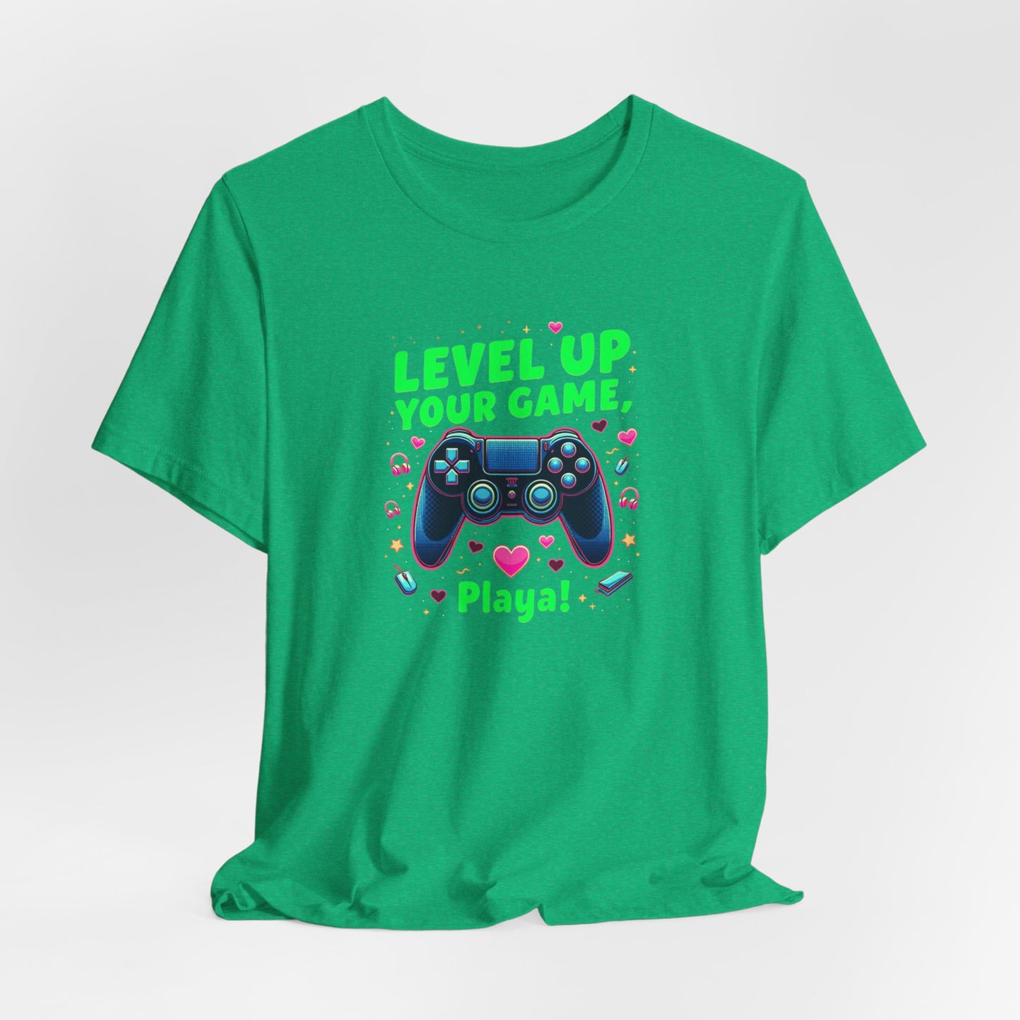 Level Up Your Game Gamer Tee — 'Level Up Your Game, Playa!' Video Game Controller Shirt