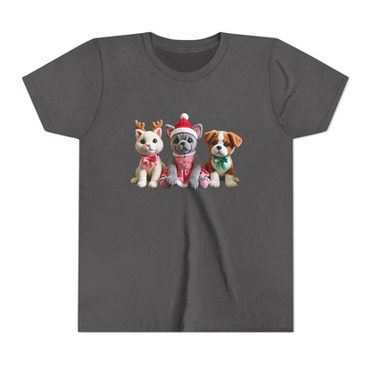 Kids Christmas Puppy Tee — Cute Festive Dogs in Santa Hats