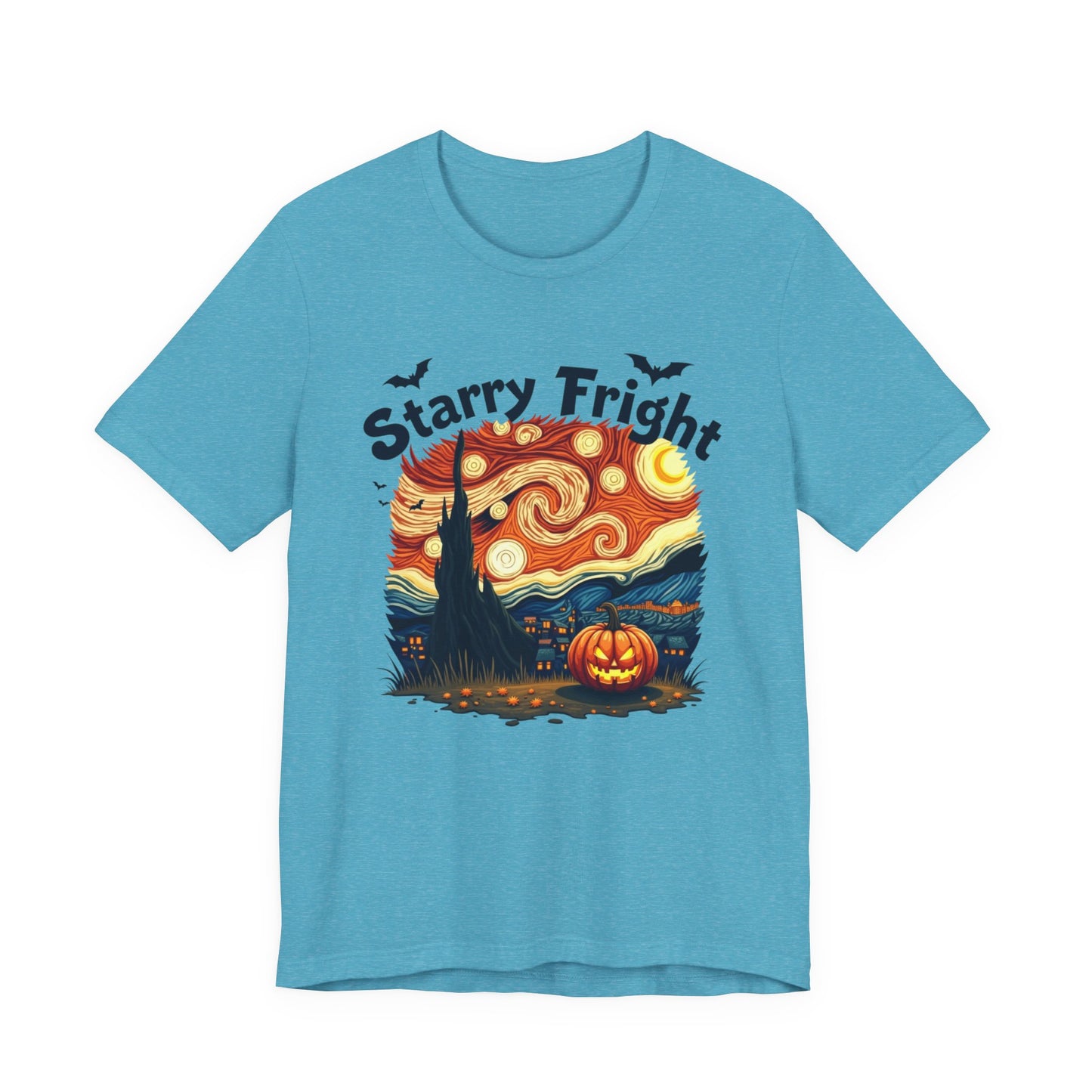 Starry Fright Halloween Tee, Unisex Ghost Graphic Shirt, Spooky Fall Fashion, Halloween Costume Tee, Pumpkin Art T-Shirt, Gift for [...]
