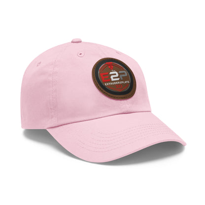 Extruder2Plate, Dad Hat with Leather Patch (Round)