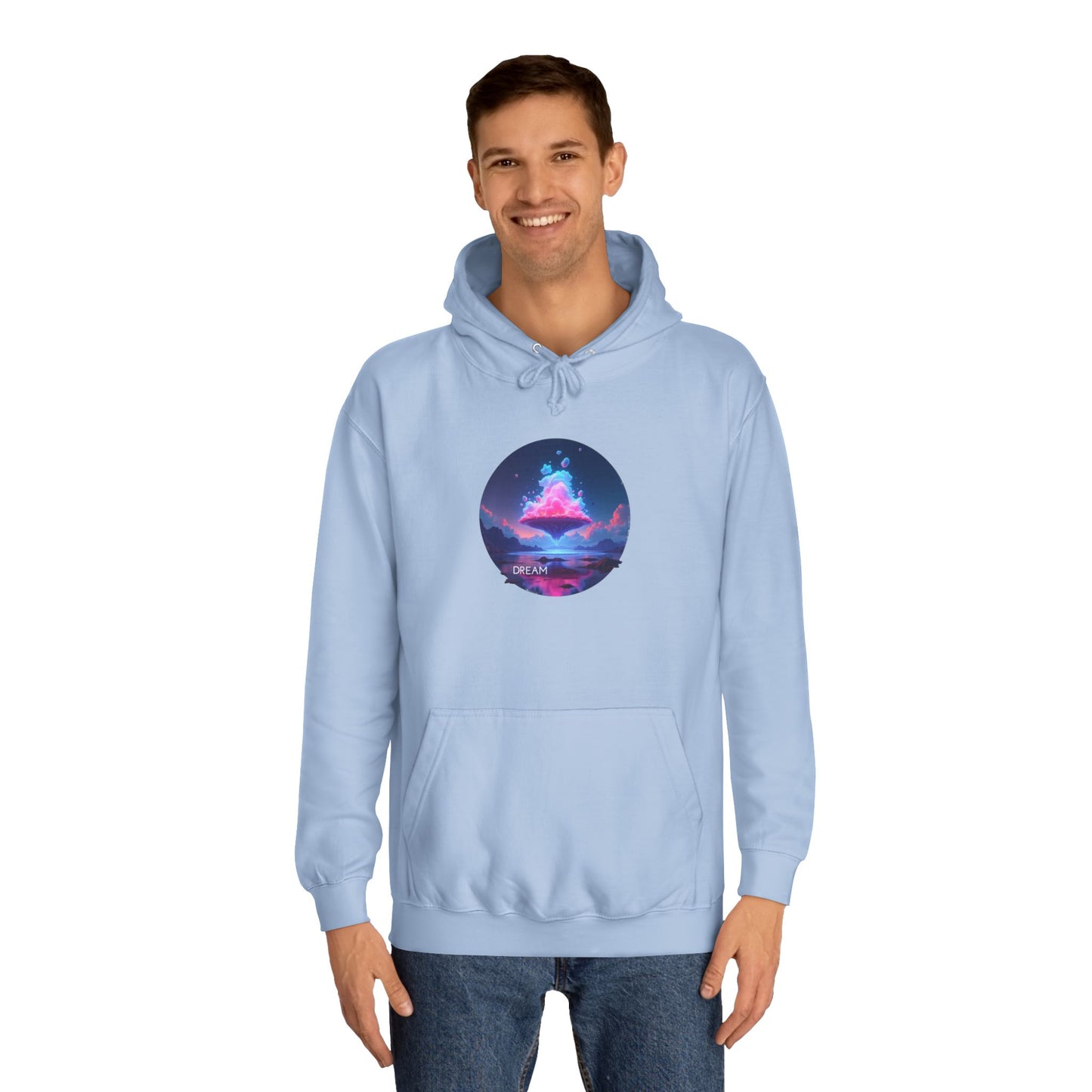Hoodie — Neon Vaporwave Mountain Graphic Pullover
