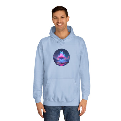 Hoodie — Neon Vaporwave Mountain Graphic Pullover