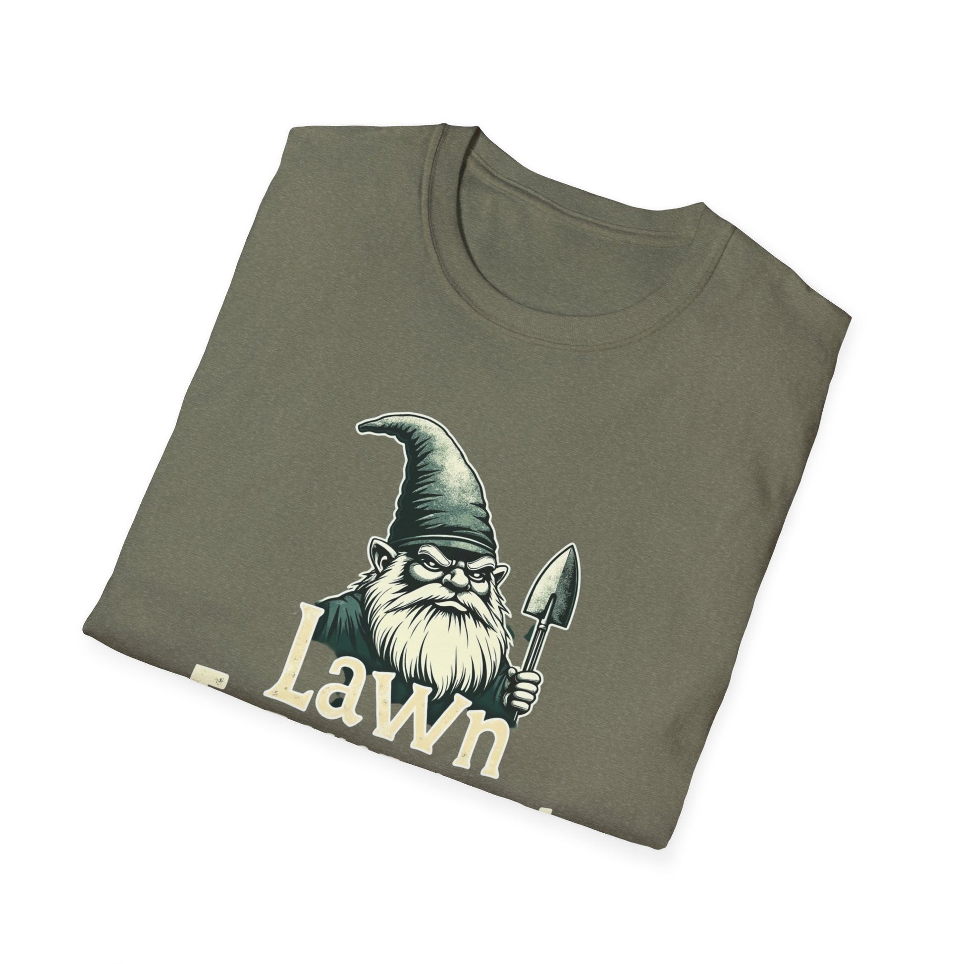 Whimsical Gnome Lawn Enforcement Unisex T-Shirt, Funny Gift for Men, Unique Humor Tee, Cozy Casual Wear, Perfect for Birthdays & Celebrations - Psychonaut Swag