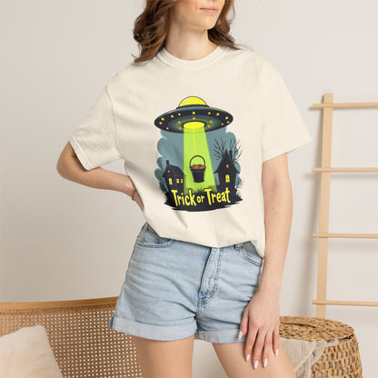 Halloween UFO Trick or Treat T-Shirt — Alien Abduction Spooky Tee