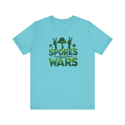 Spores Not Wars - Eco-Friendly Statement Shirt, Casual Wear, Gift for Nature Lovers, Unique Graphic Tee, Sustainable Fashion - Psychonaut Swag
