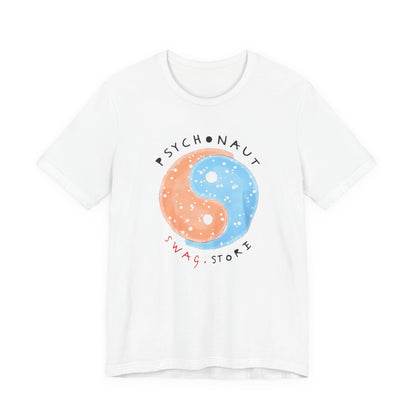 Psychedelic Yin Yang Graphic Tee, Relaxed Fit Short Sleeve T-Shirt, Unisex Casual Wear, Gift for Psychonauts and Free Spirits