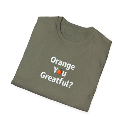 Grateful Orange T-Shirt, Unisex Casual Wear, Thanksgiving Shirt, Fall Vibes Tee, Gift for Friends, Comfortable Everyday Apparel - Psychonaut Swag