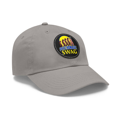 Psychonaut Swag Dad Hat with Leather Patch, Casual Cap for Outdoor Adventures, Fun Gift for Dads, Unique Street Style Hat - Psychonaut Swag